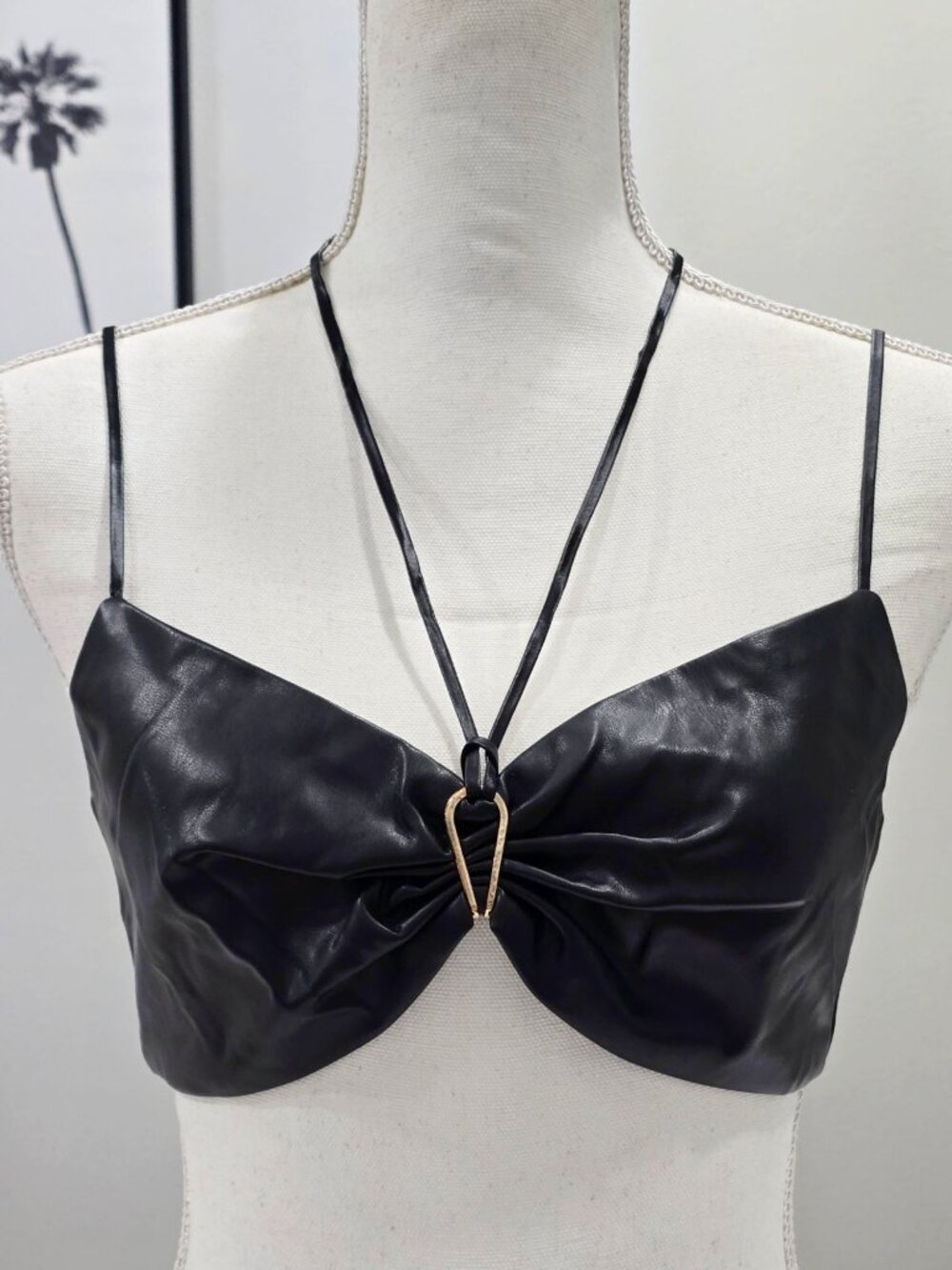 Dion Lee ✦ Leather Single Link Bra ✦ Black Sculpted Cutout Celebrity‑Featured L - Picture 3 of 10